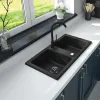 Мийка кухонна Deante Zorba, граніт, прямокут., без крила, накладна, чорний (ZQZ_N203)- Фото 3