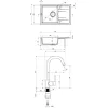 Набір для кухні Deante Corio, гранітна мийка ZRC_2113 + зміш. BEN_262M, графіт (ZRCA2113)- Фото 2