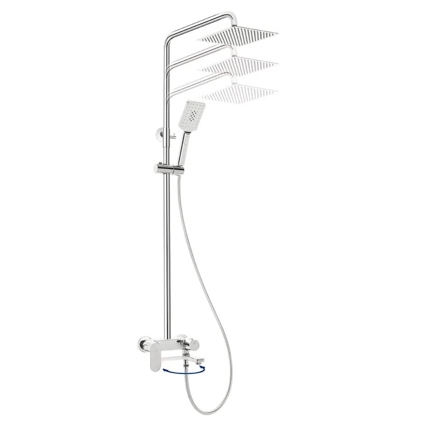 Душевая система Deante Alpinia со смесителем для ванной, душ - 1 функц., хром (NAC_01AM) - Фото 2