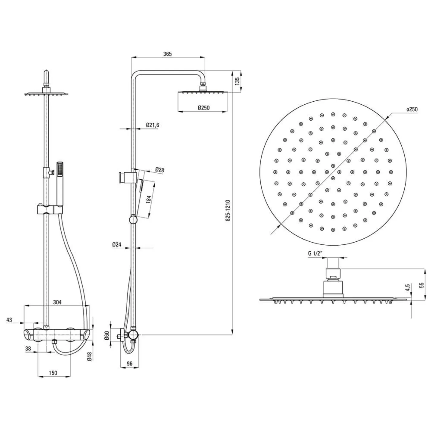 Душова система Deante Arnika зі змішувачем для душу, душ - 1 функц., хром (NAC_01QK) - Фото 1