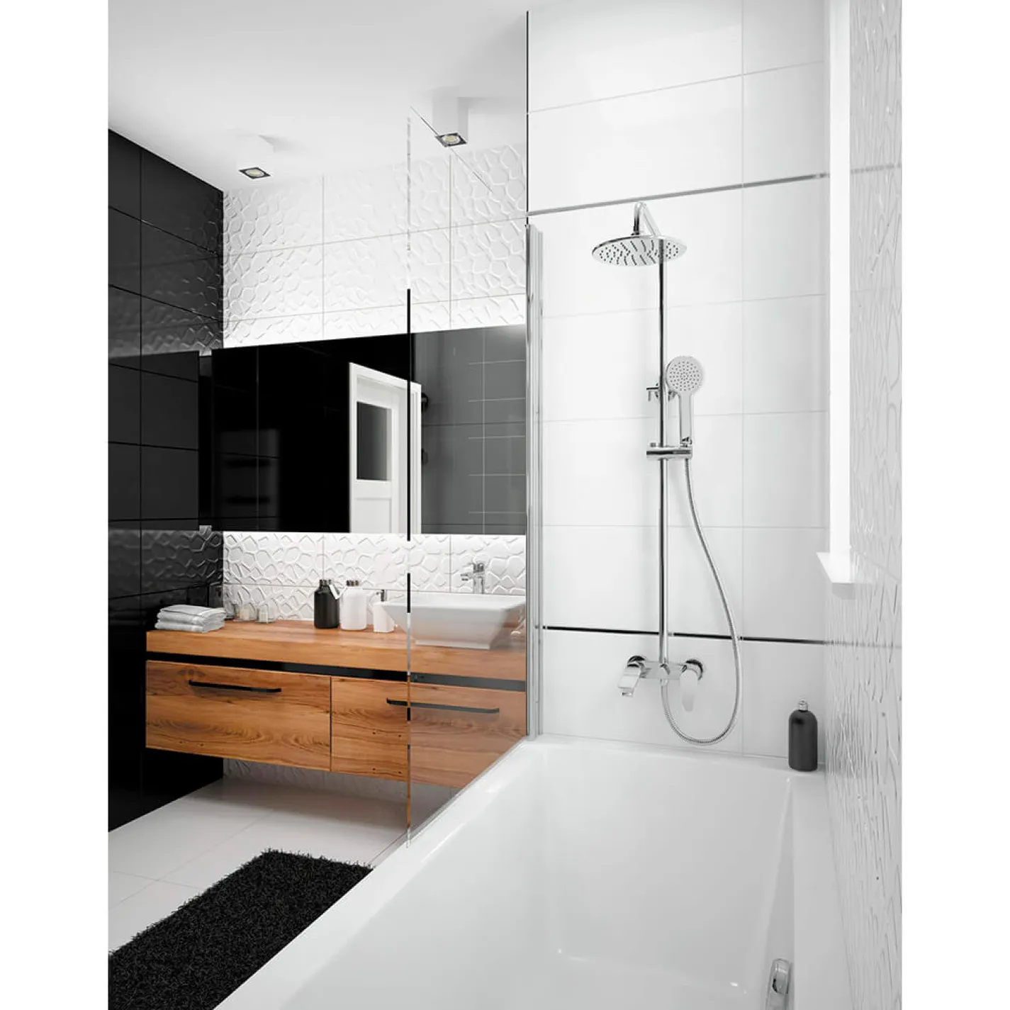 Душевая система Deante Coriander со смесителем для ванной, душ - 3 функц., хром (NAC_01JM) - Фото 3