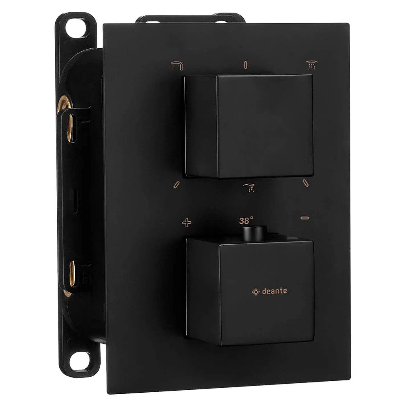 Душевой набор Deante Box с термостатическим смесителем и верхним душем, черный (BXYZNEAT) - Фото 3