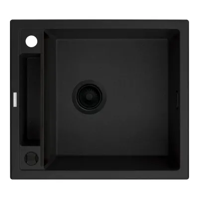 Мийка кухонна Deante Magnetic, граніт, без крила, чорний (ZRM_N103)