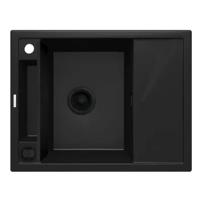 Мийка кухонна Deante Magnetic, граніт, прямокут, врізна, чорний (ZRM_N11A)