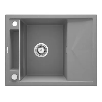 Мийка кухонна Deante Magnetic, граніт, з крилом, сірий (ZRM_S11A)