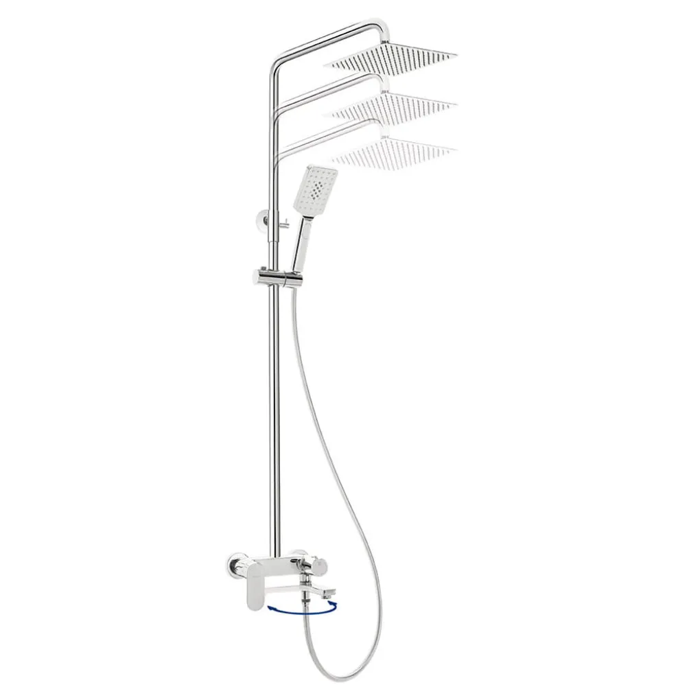 Душова система Deante Alpinia зі змішувачем для ванни, душ - 1 функц., хром (NAC_01AM)- Фото 3