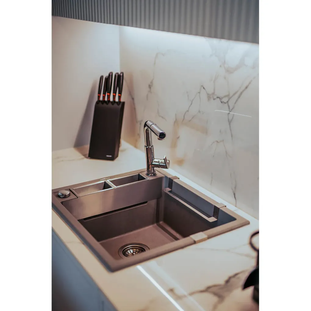 Кухонная мойка Deante Magnetic, гранит, без крыла, серый (ZRM_S103)- Фото 3