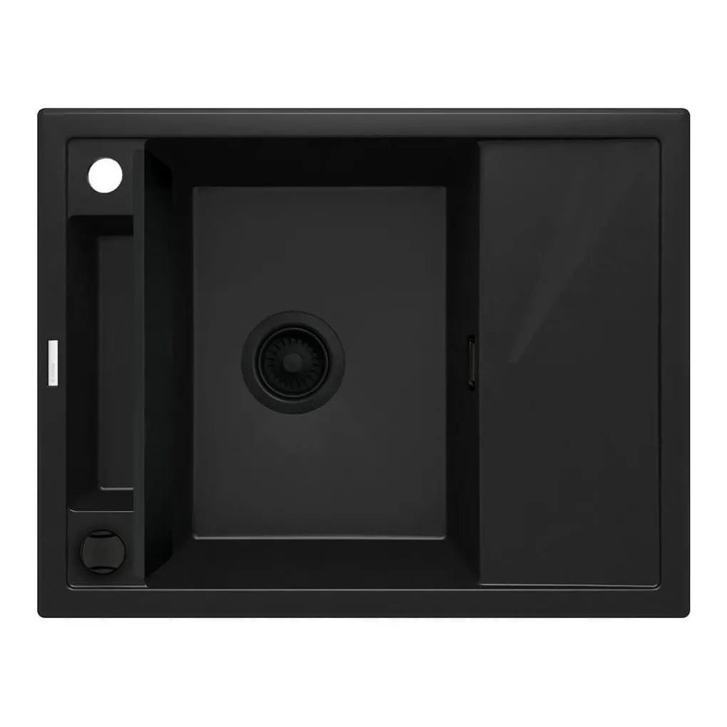Мийка кухонна Deante Magnetic, граніт, прямокут, врізна, чорний (ZRM_N11A)- Фото 1