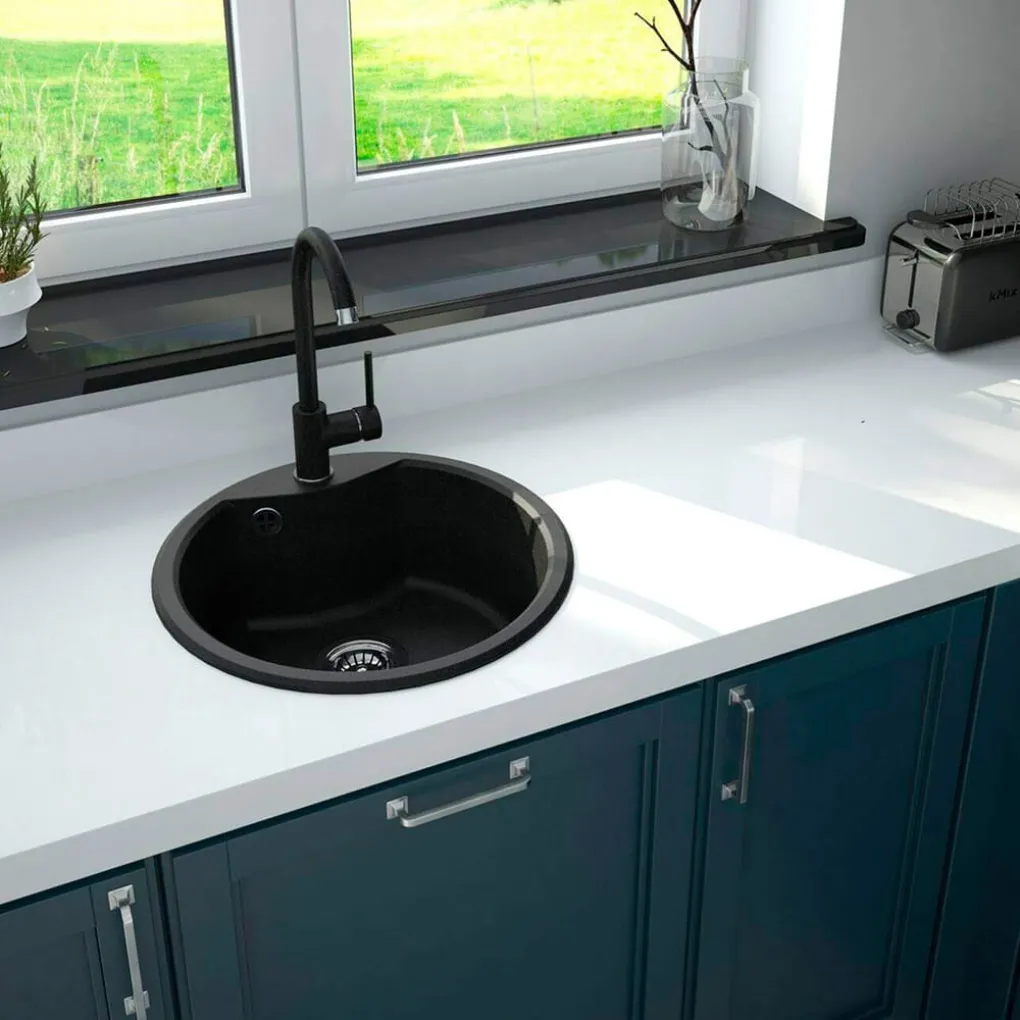 Набір для кухні Deante Solis, гранітна мийка ZRS_2803 + зміш. BEN_262M, графіт-хром (ZRSB2803)- Фото 3