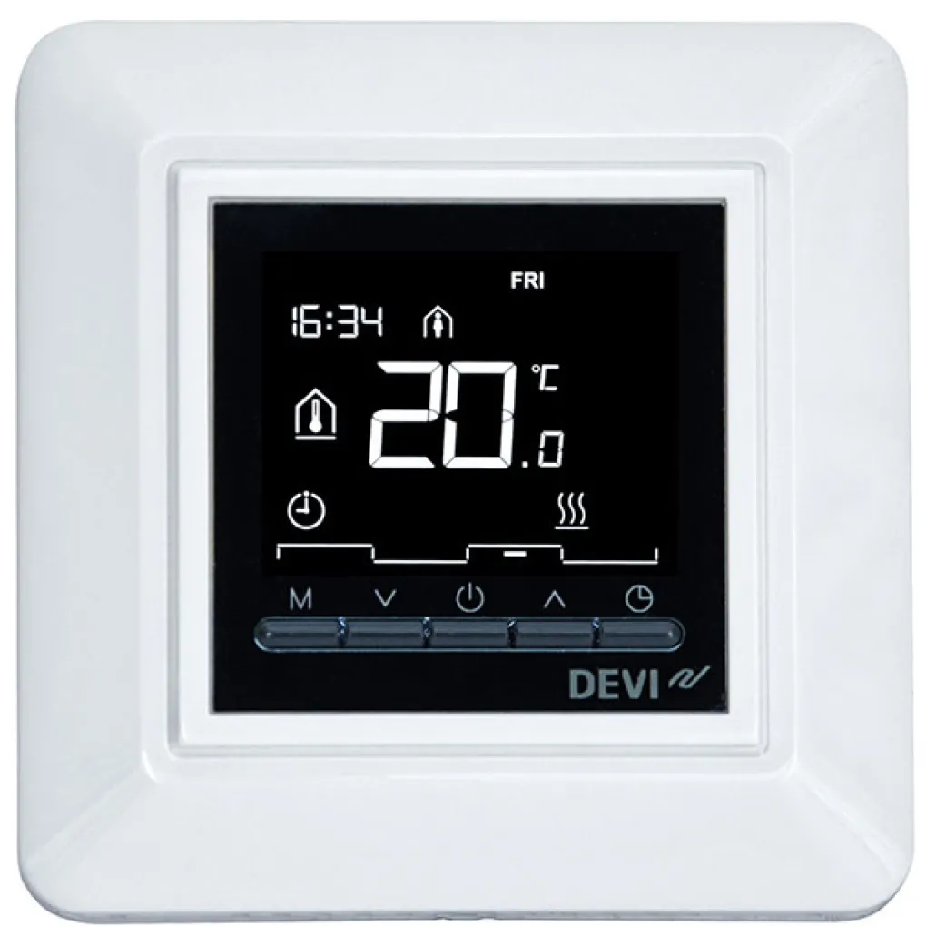 Терморегулятор для теплої підлоги Devi DeviReg Opti білий (140F1055)- Фото 1