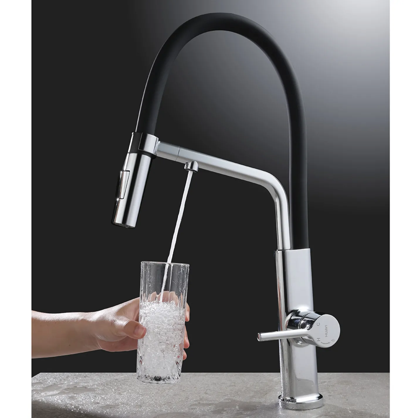 Змішувач для кухні Devit Acqua з подачею фільтрованої води, чорний/хром (91226) - Фото 3