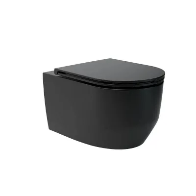 Унитаз подвесной безободочный Devit Art 3.0 с крышкой, черный (3030140B)