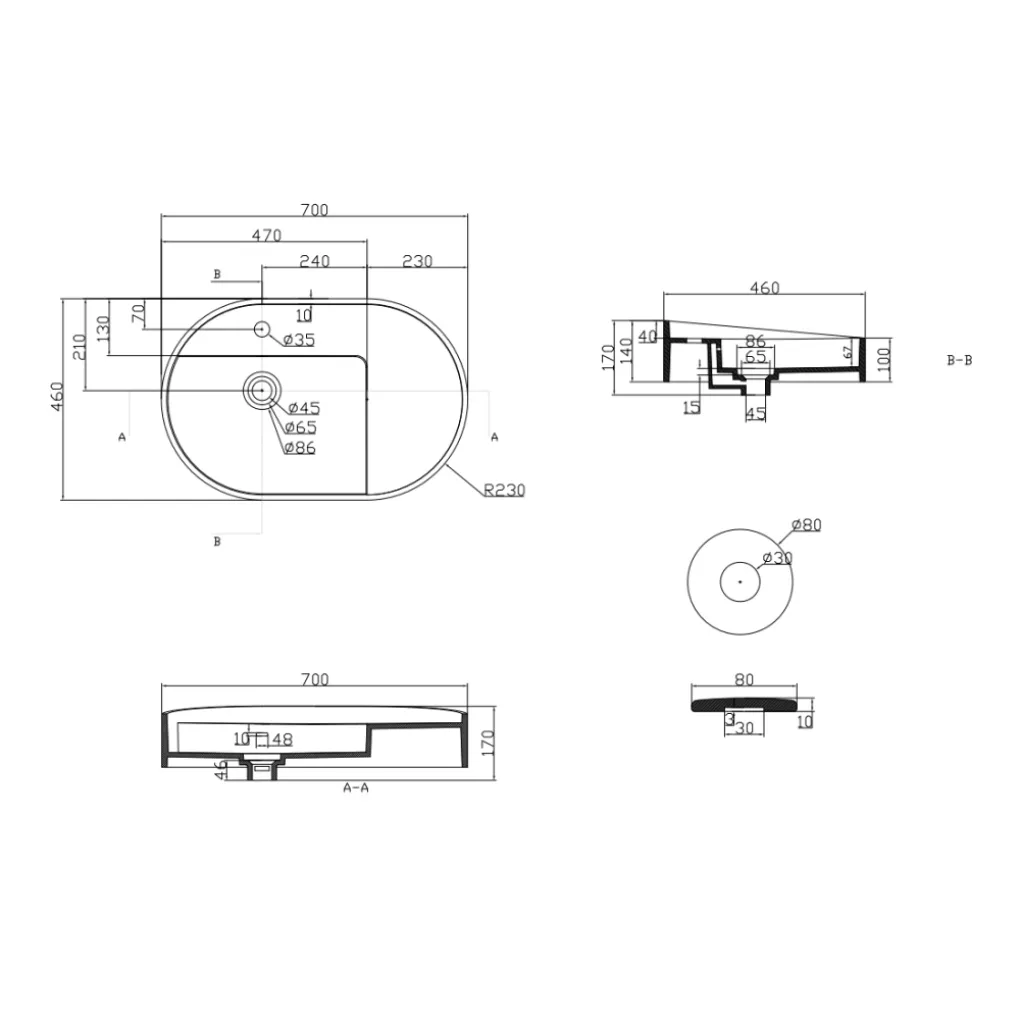 Раковина Devit Laguna 460х700х170, білий (1010110)- Фото 2