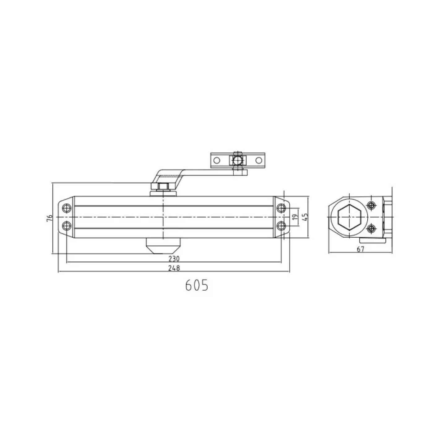 Дверной доводчик Dortec DT-65 Graphite графитовый (63-00025) - Фото 3