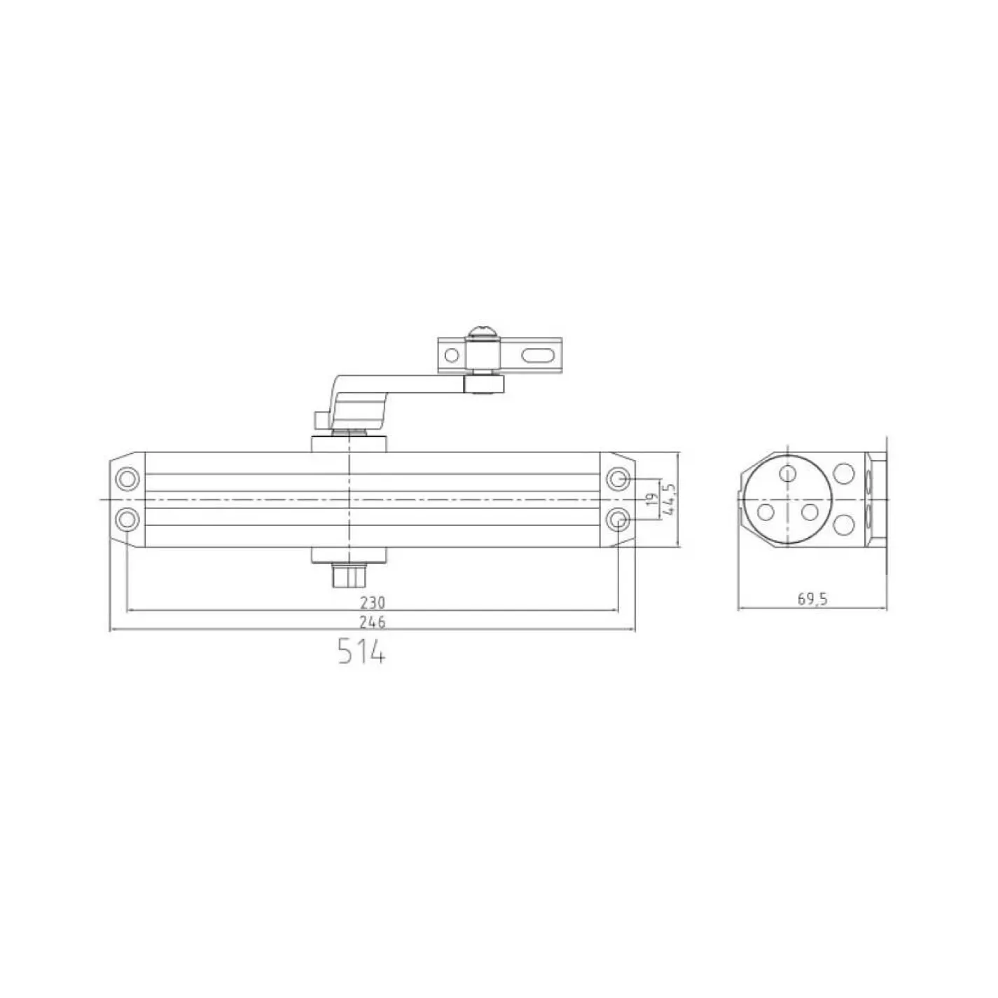 Дверний доводчик Dortec DT-514 Silver - Фото 3