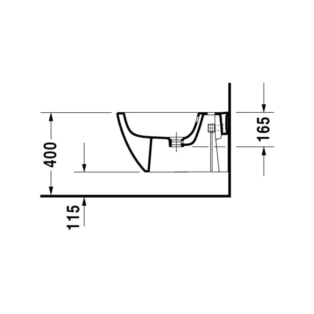 Біде підвісне Duravit Happy D.2 (2258151300)- Фото 4