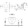 Унитаз подвесной безободковый Duravit Happy D.2 с сиденьем с микролифтом черный (2222098900_0064591300)- Фото 2