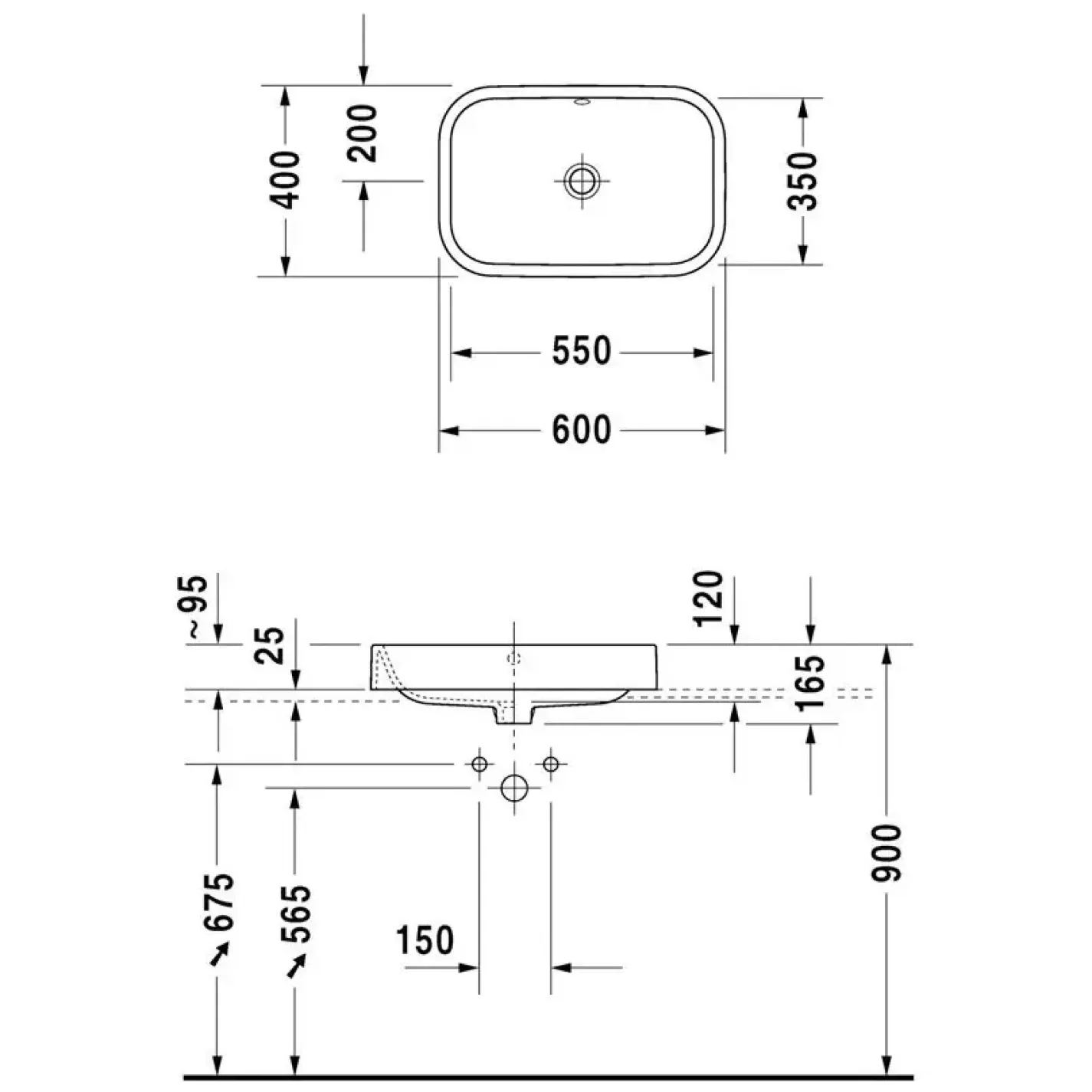 Раковина накладна Duravit Happy D.2 600х400 білий - Фото 2