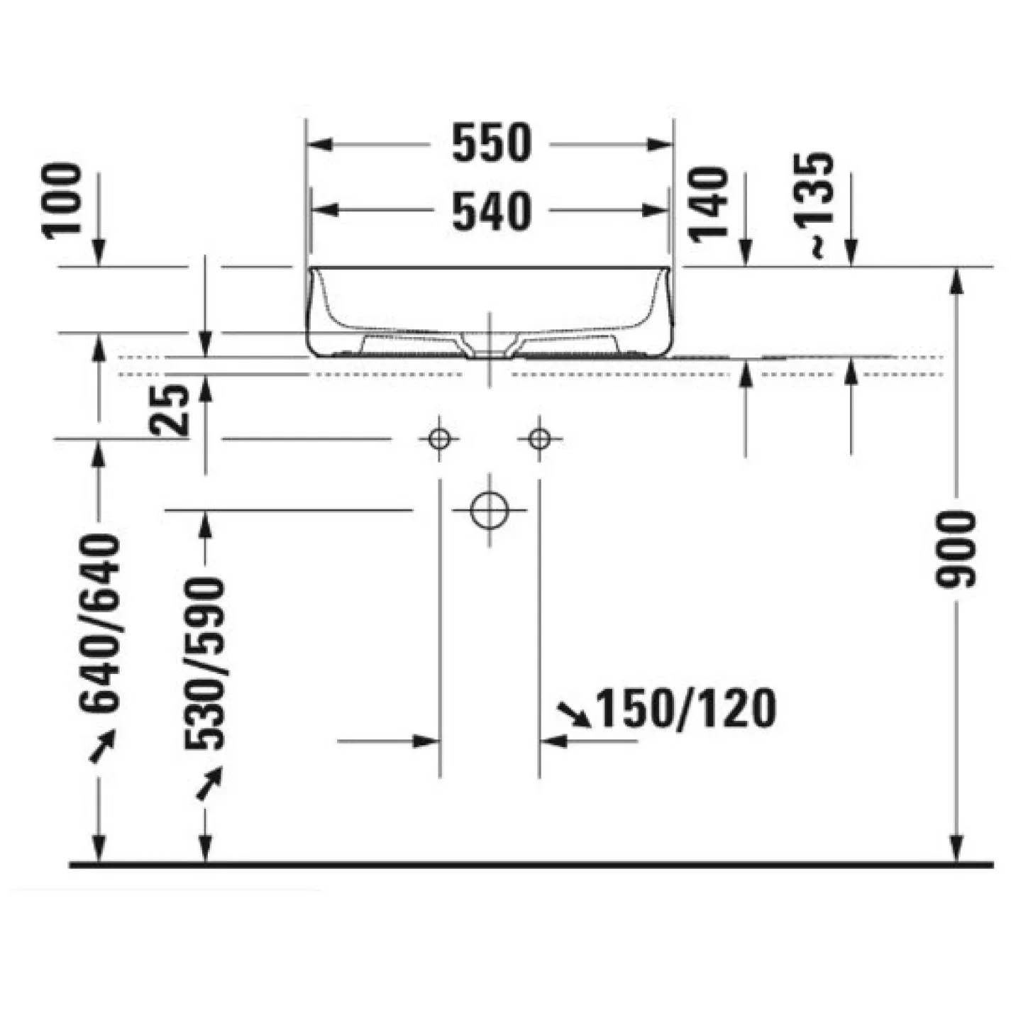 Раковина накладна Duravit Zencha 550x390 антрацит матовий - Фото 3