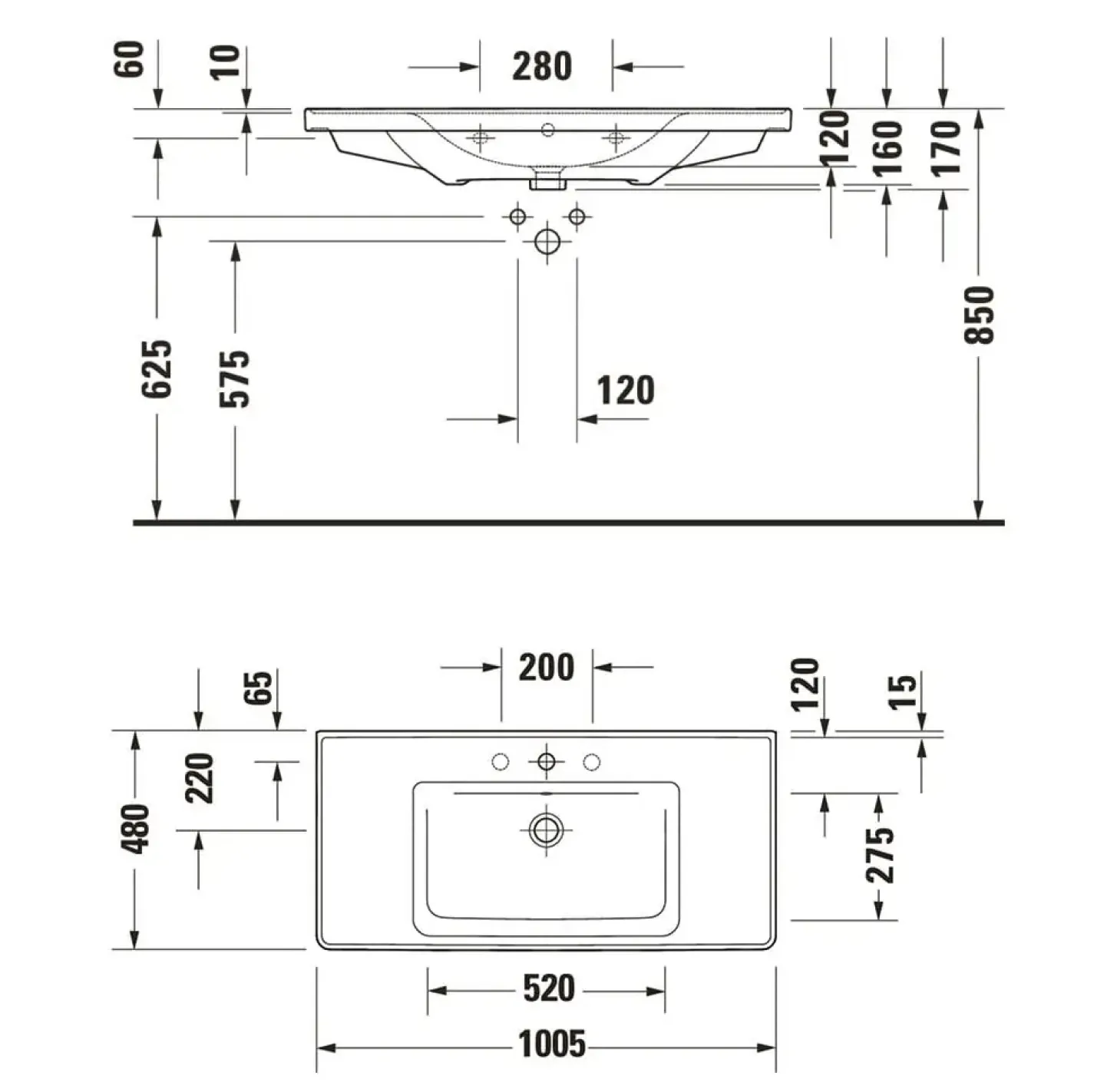 Раковина підвісна Duravit D-Neo 1005x480 білий - Фото 3