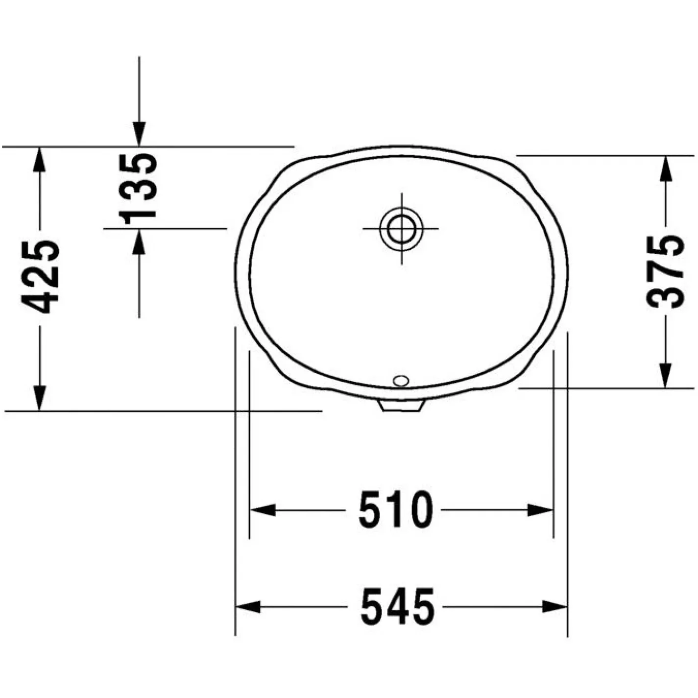 Раковина врезная Duravit Santosa 545x425 белый - Фото 3