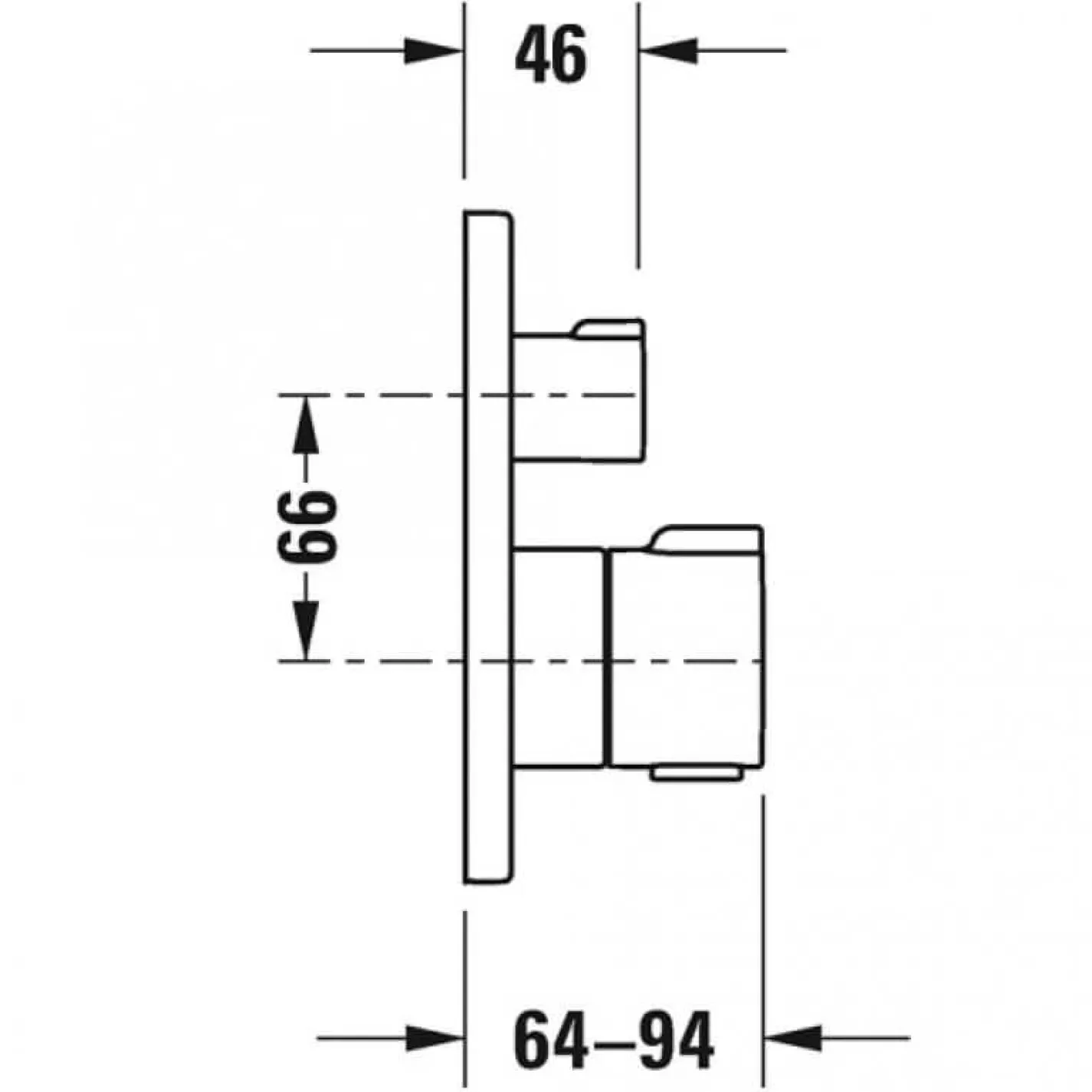 Термостат для ванны Duravit C1 с запорным вентилем (C14200014010) - Фото 2