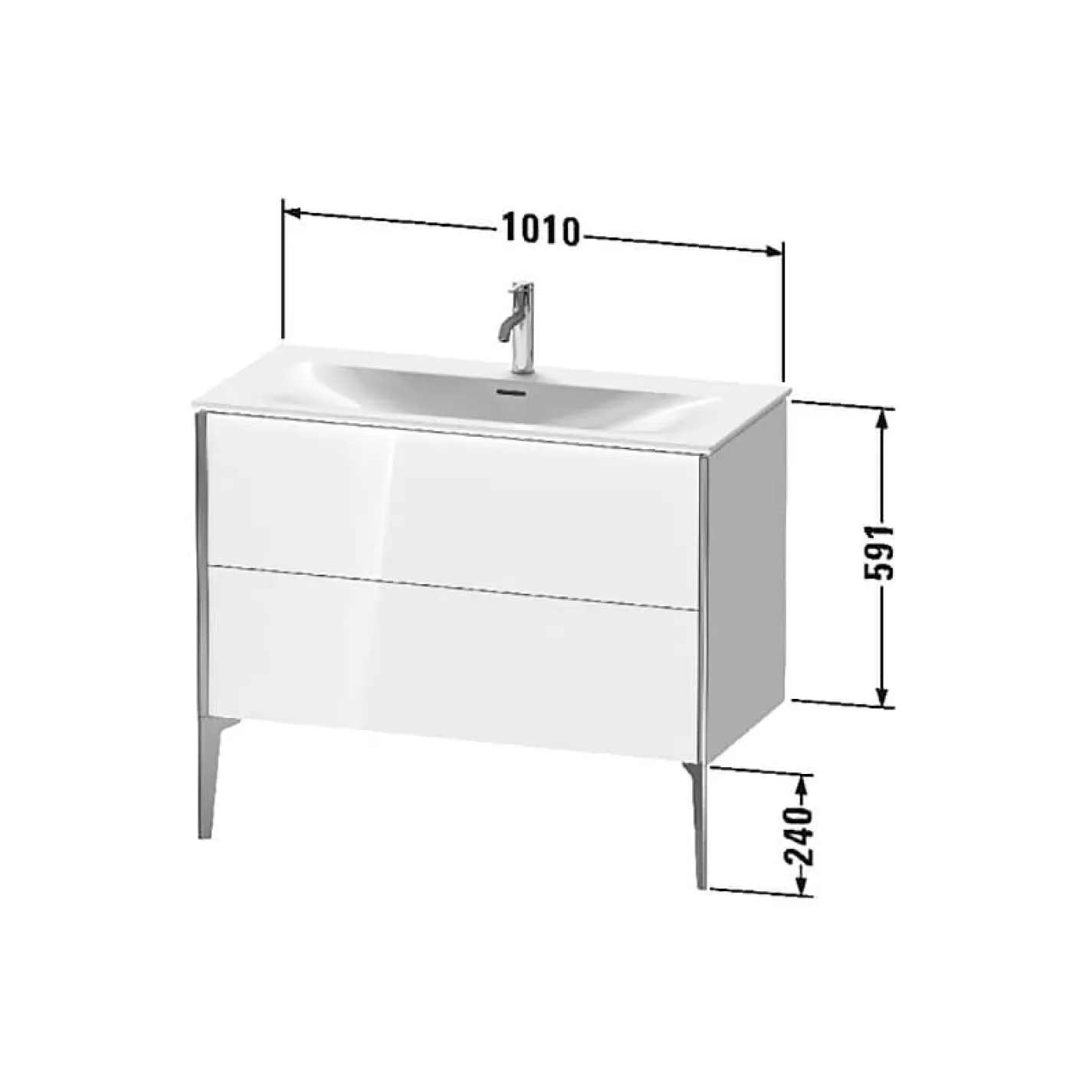 Тумба напольная Duravit XViu, 1010x480, серо-коричневый матовый (XV43030B191) - Фото 1