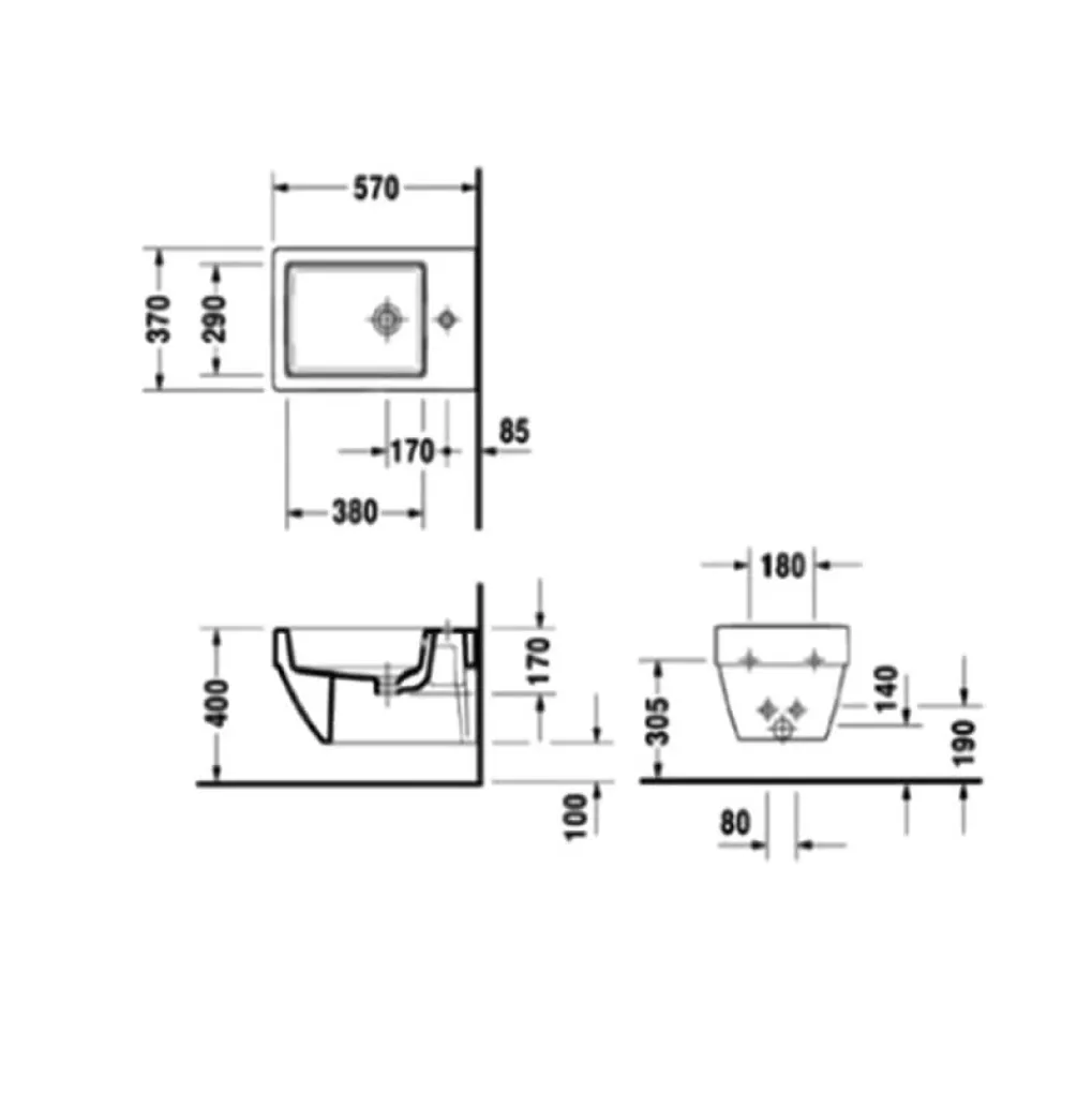 Подвесное биде Duravit Vero Air белый (2274150000)- Фото 2