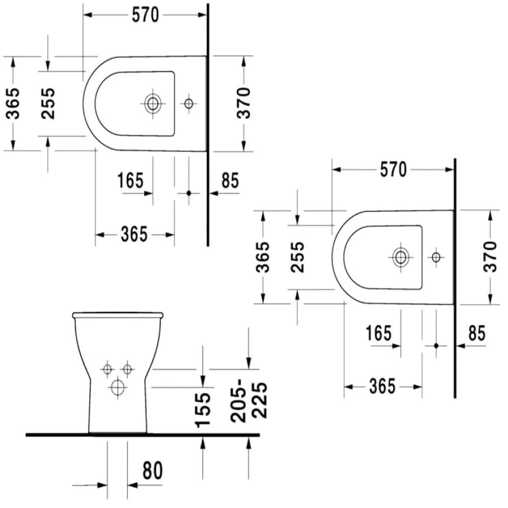 Напольное биде Duravit Darling New белый (2250100000)- Фото 2