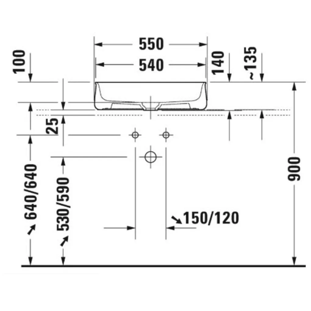 Раковина накладна Duravit Zencha 550x390 антрацит матовий- Фото 4