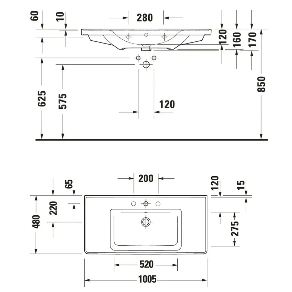 Раковина підвісна Duravit D-Neo 1005x480 білий- Фото 4