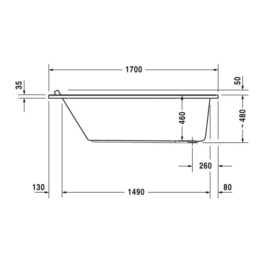 Ванна акрилова Duravit STARCK 170x90 см (700337000000000)- Фото 4