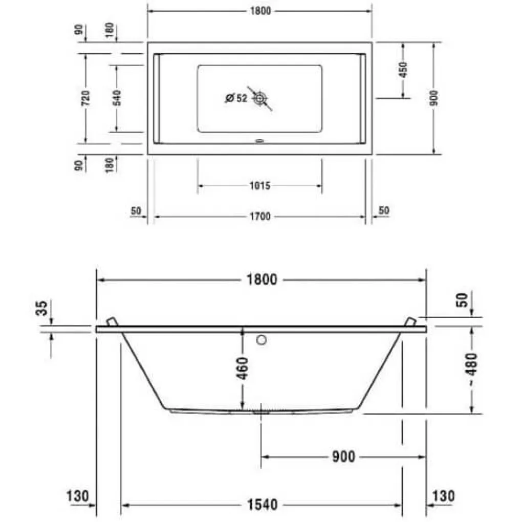 Ванна акрилова Duravit Starck 180x90- Фото 4