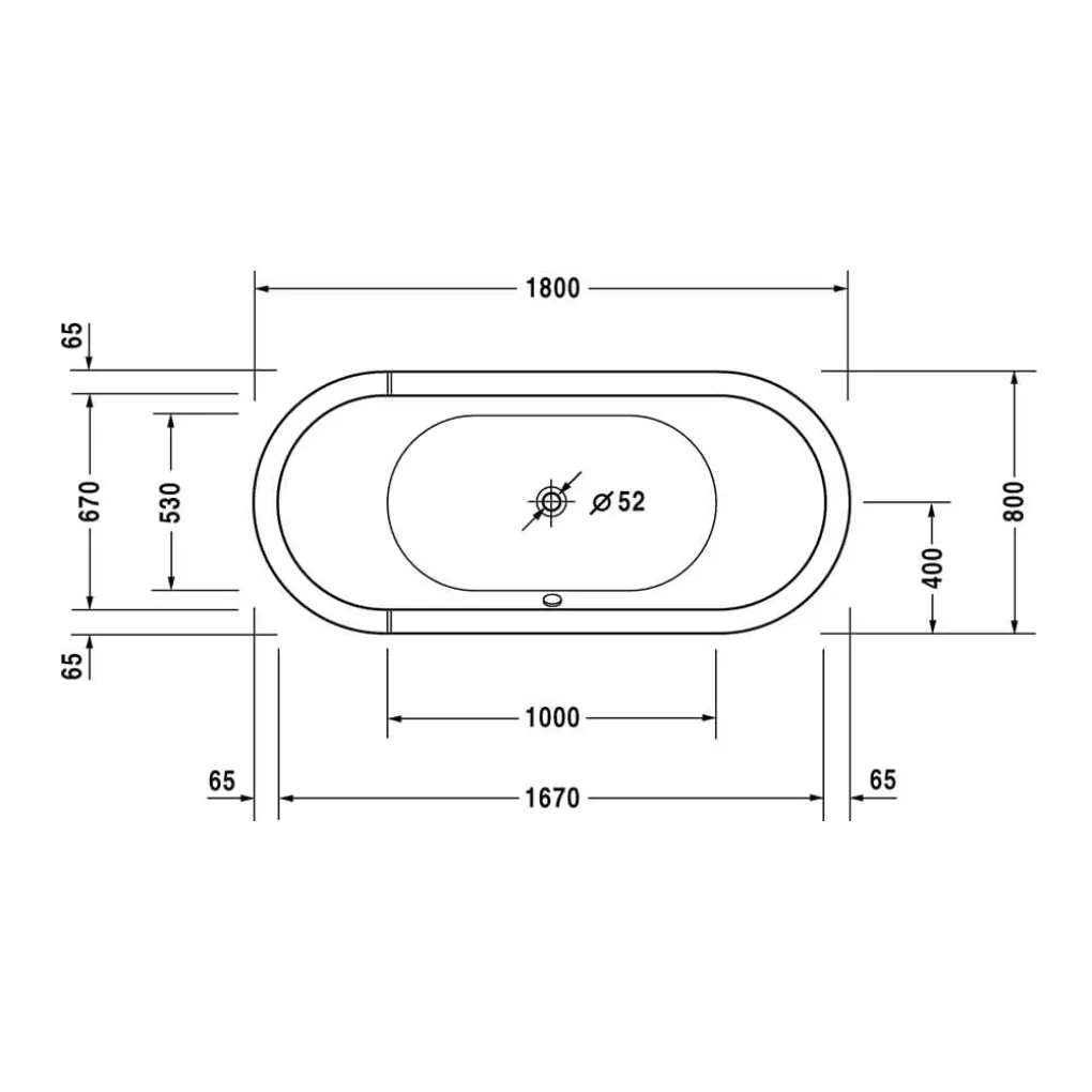 Ванна акриловая Duravit STARCK, свободностоящая 180x80 см с ножками и панелью (700010000000000)- Фото 3