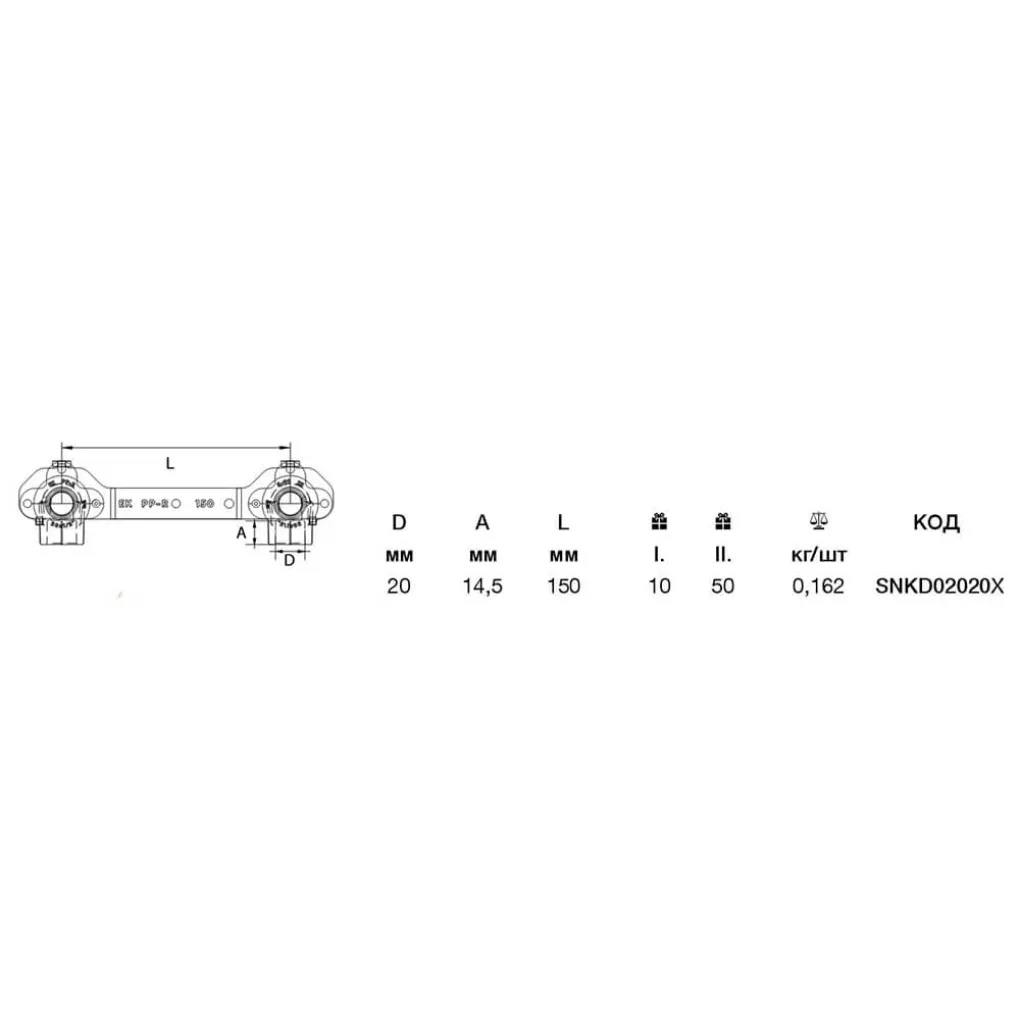Настенное колено Ekoplastik 20x1/2 (SNKD02020X)- Фото 4