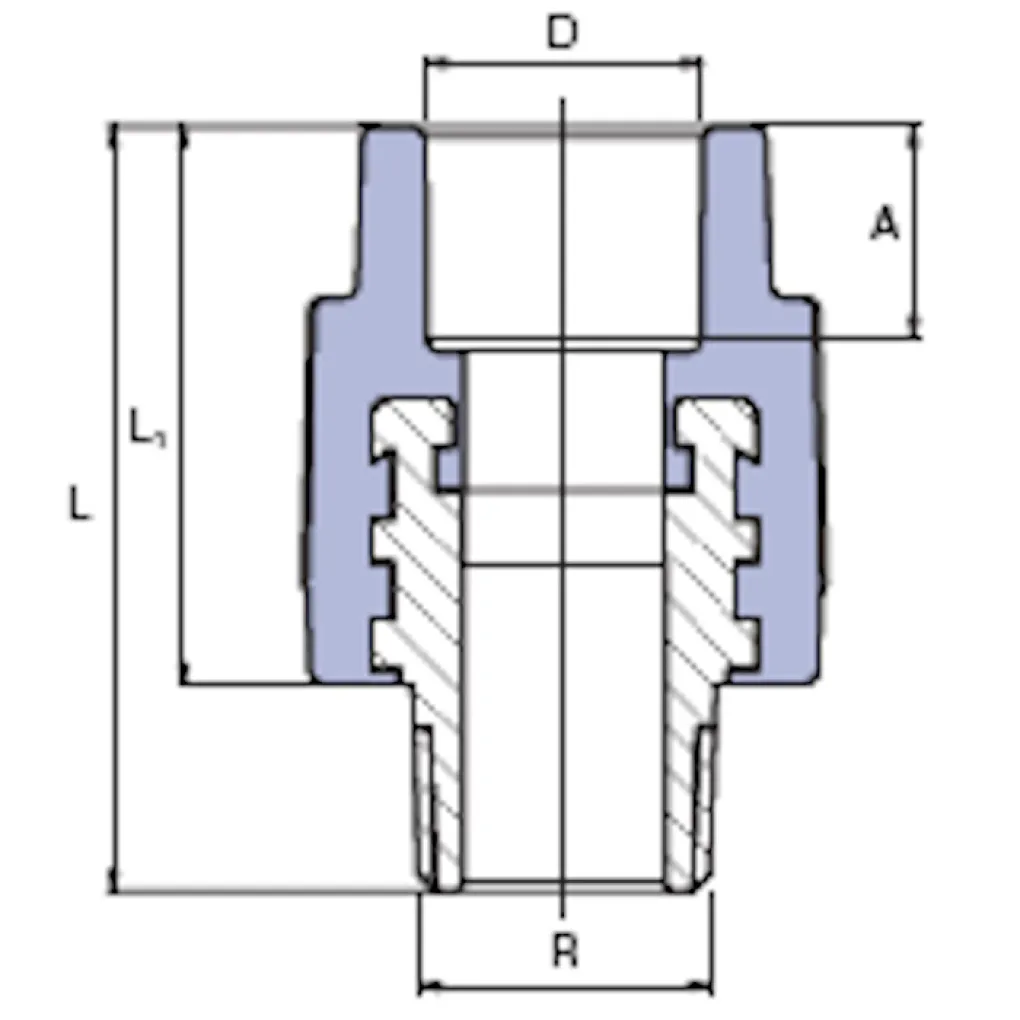 Переход с металлической наружной резьбой Ekoplastik 25х3/4" (BZE02525XX)- Фото 2
