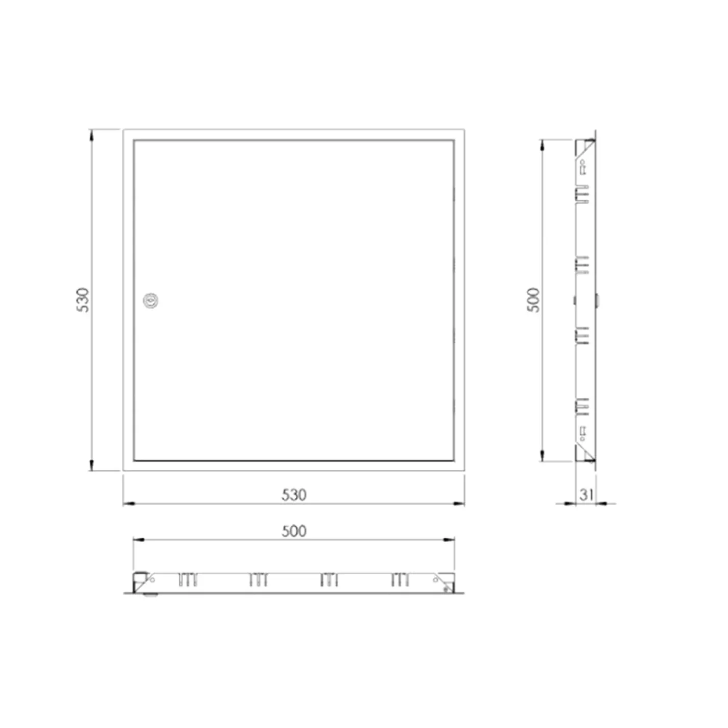 Ревизионный металлический люк Europlast RLA5050 500x500 mm с ключом - Фото 1