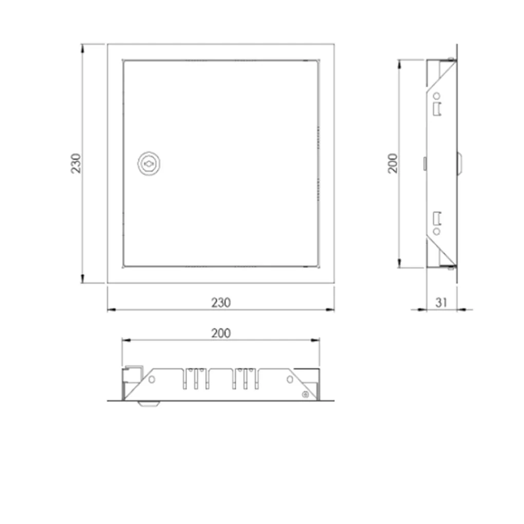 Ревизионный металлический люк Europlast RLA2020 200x200 mm с ключом- Фото 2