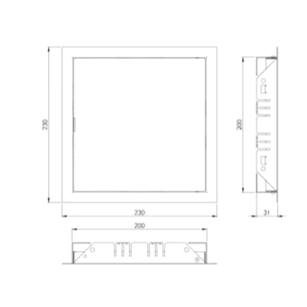 Ревизионный металлический люк Europlast RL2020A 200x200  антрацит- Фото 2