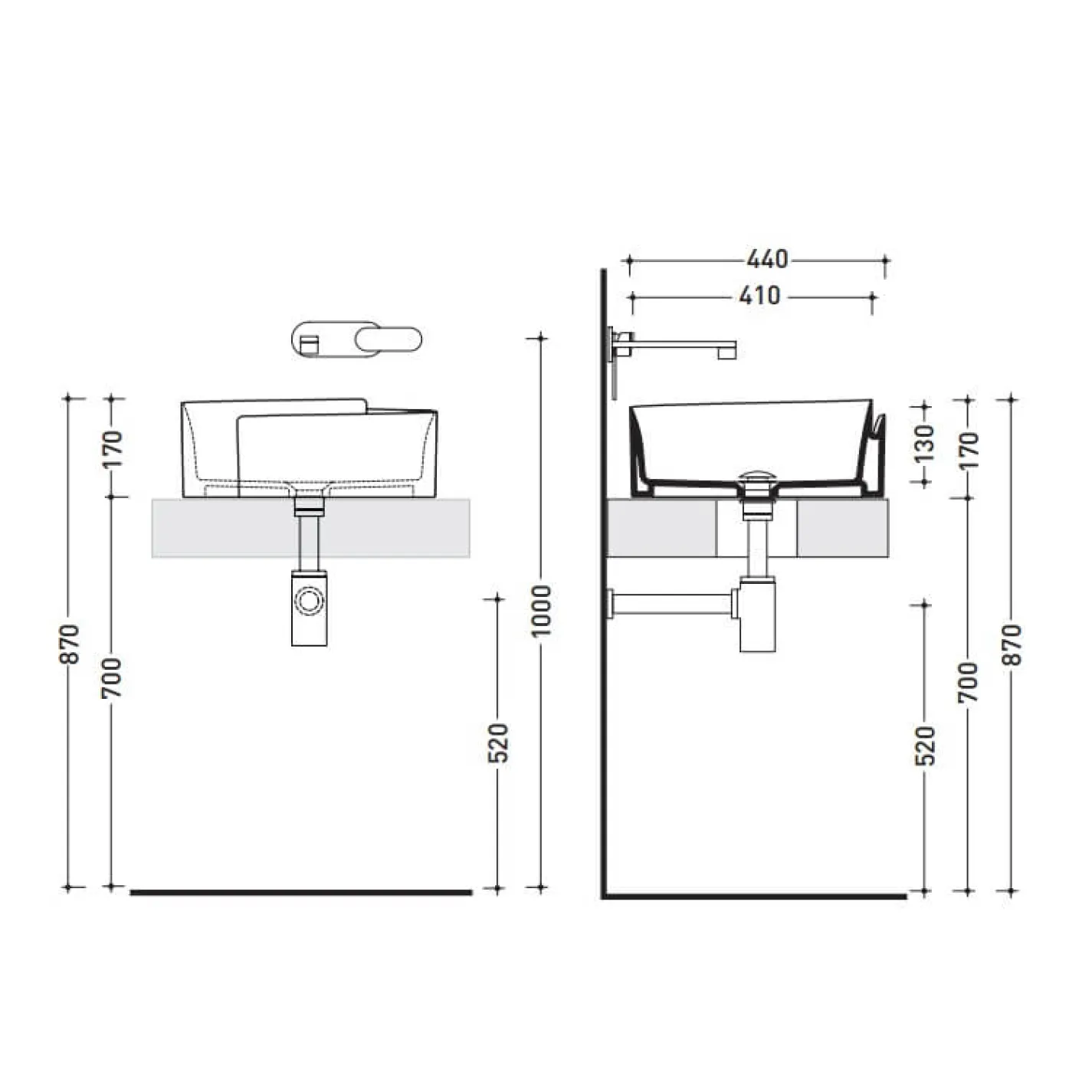 Раковина Flaminia Roll белый RL44L - Фото 3