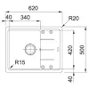 Мойка для кухни Franke Basis BFG 611-62 сифон, черный матовый- Фото 2