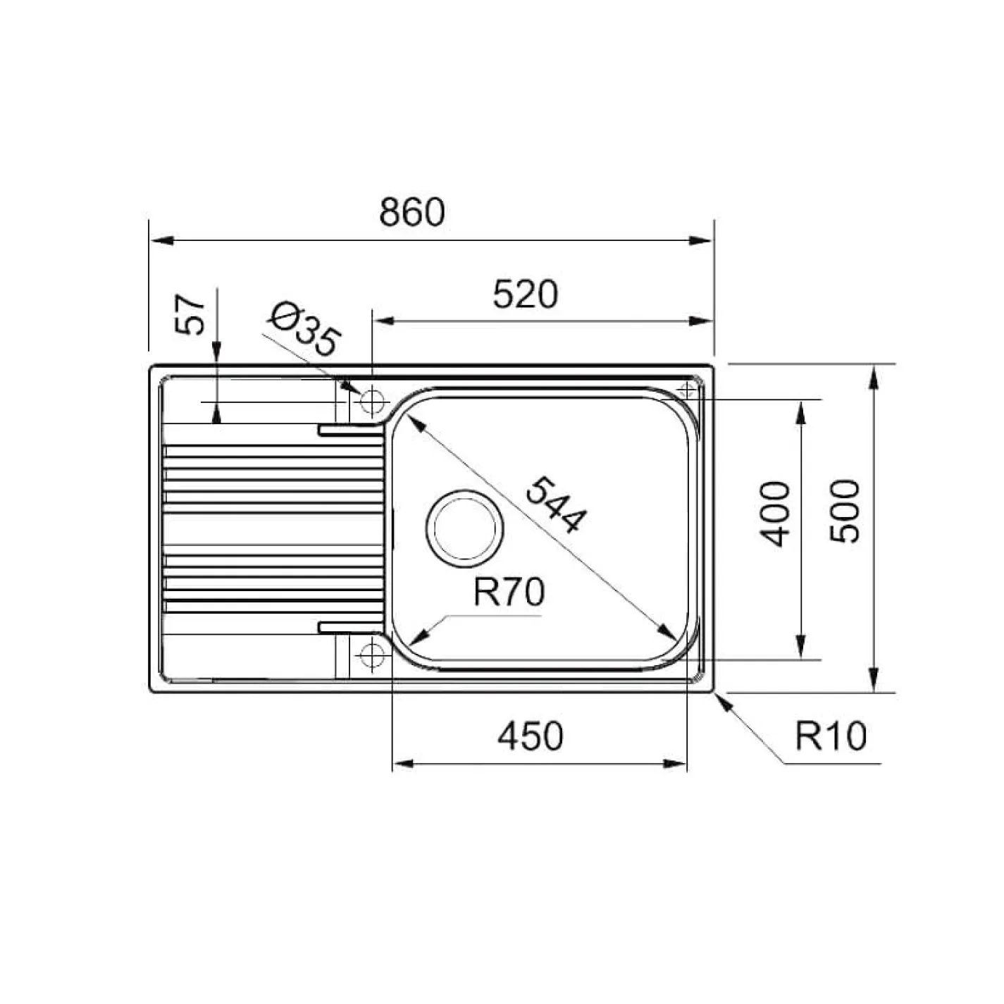 Кухонная мойка Franke Smart SRX 611-86 XL (101.0456.705)  - Фото 1