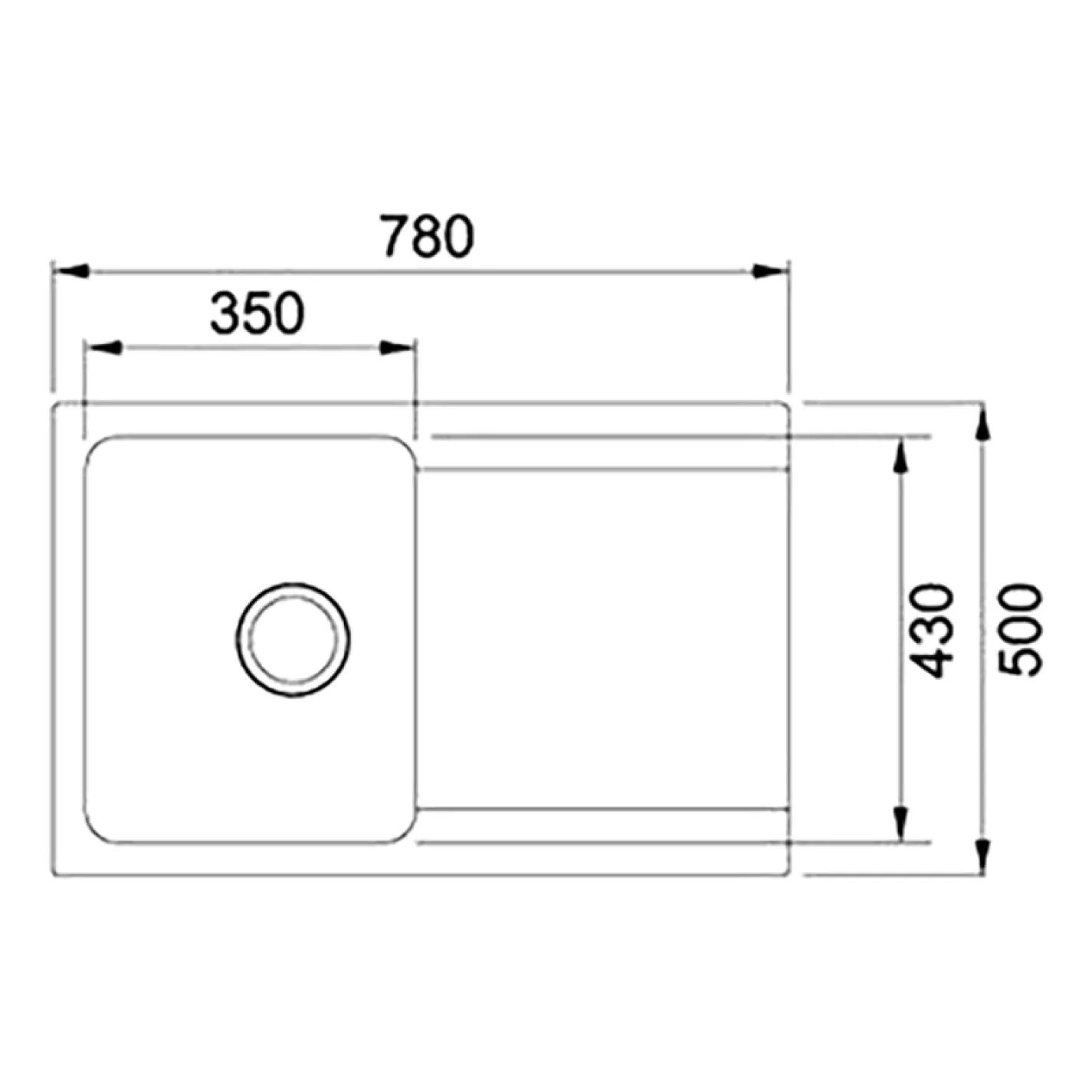 Мийка для кухні Franke Orion OID 611-78 780х500х180 мм, білий - Фото 1