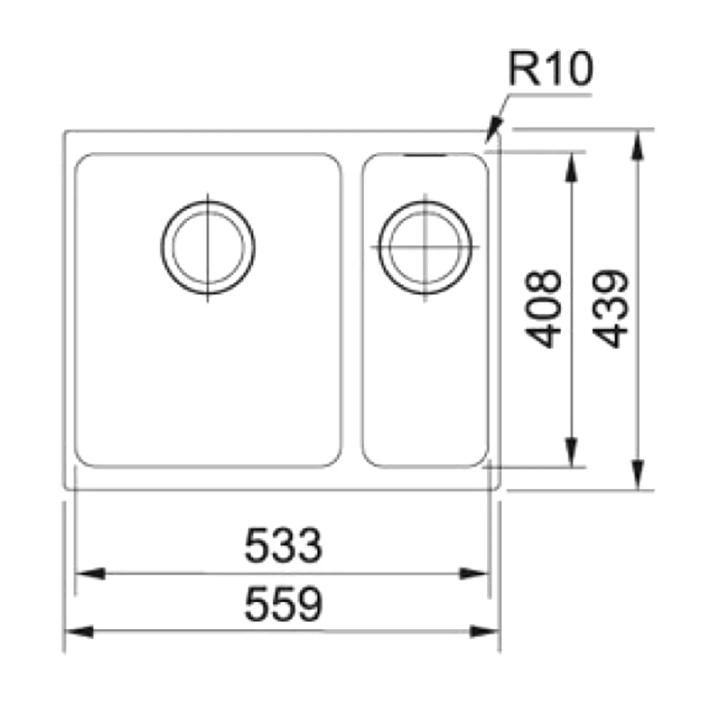 Мийка для кухні Franke Sirius SID 160 559х439х200 мм, чорний - Фото 1