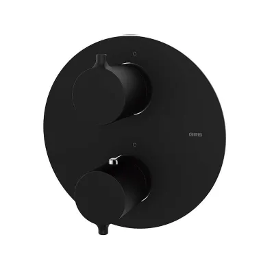 Термостатический смеситель GRB Time Black на 3 потребителя, черный (47130472)