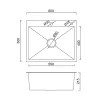 Мойка для кухни Gappo GS6050-6 600x500 PVD-покрытие черный- Фото 5