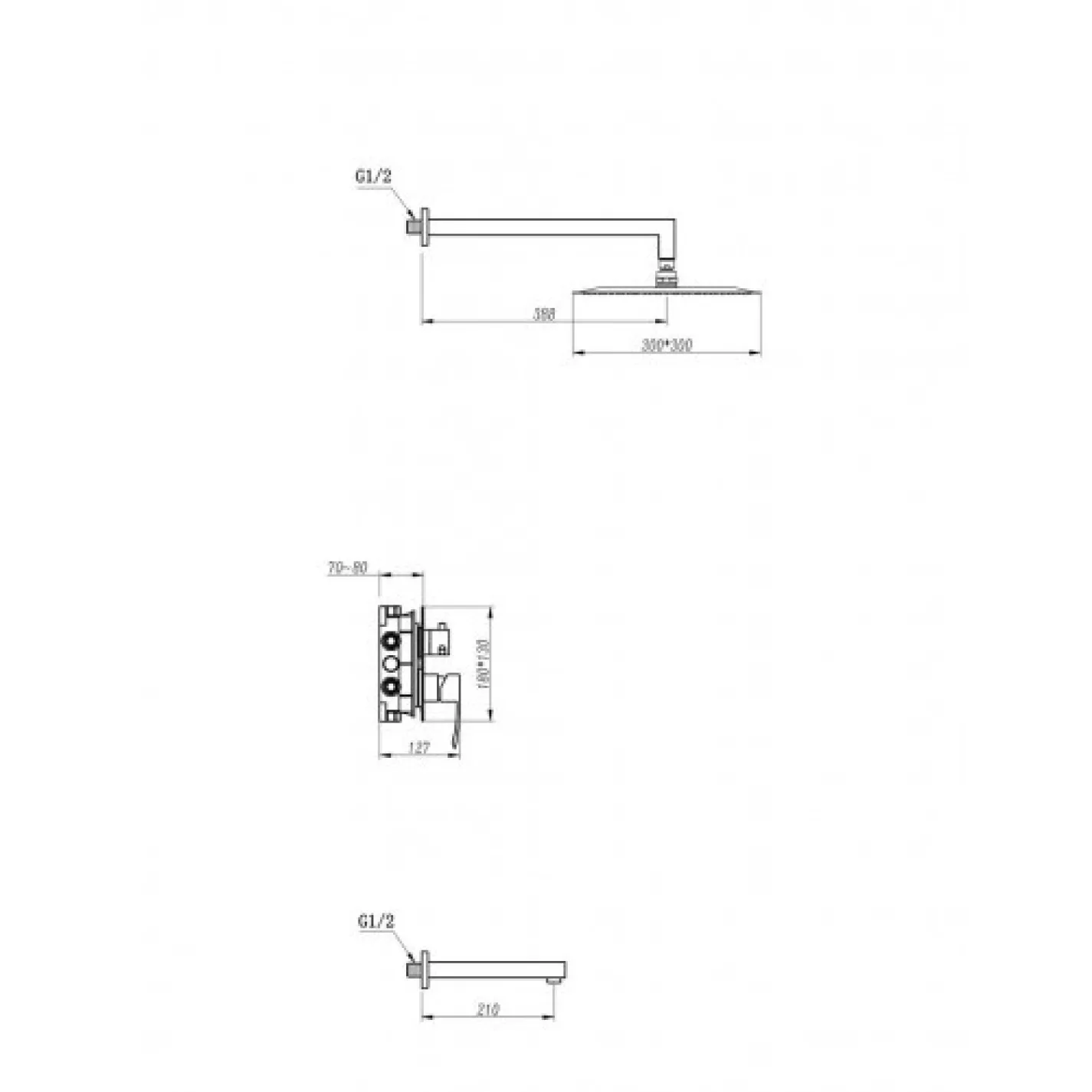 Душова cистема Gappo G7102, 3 функції, хром - Фото 3