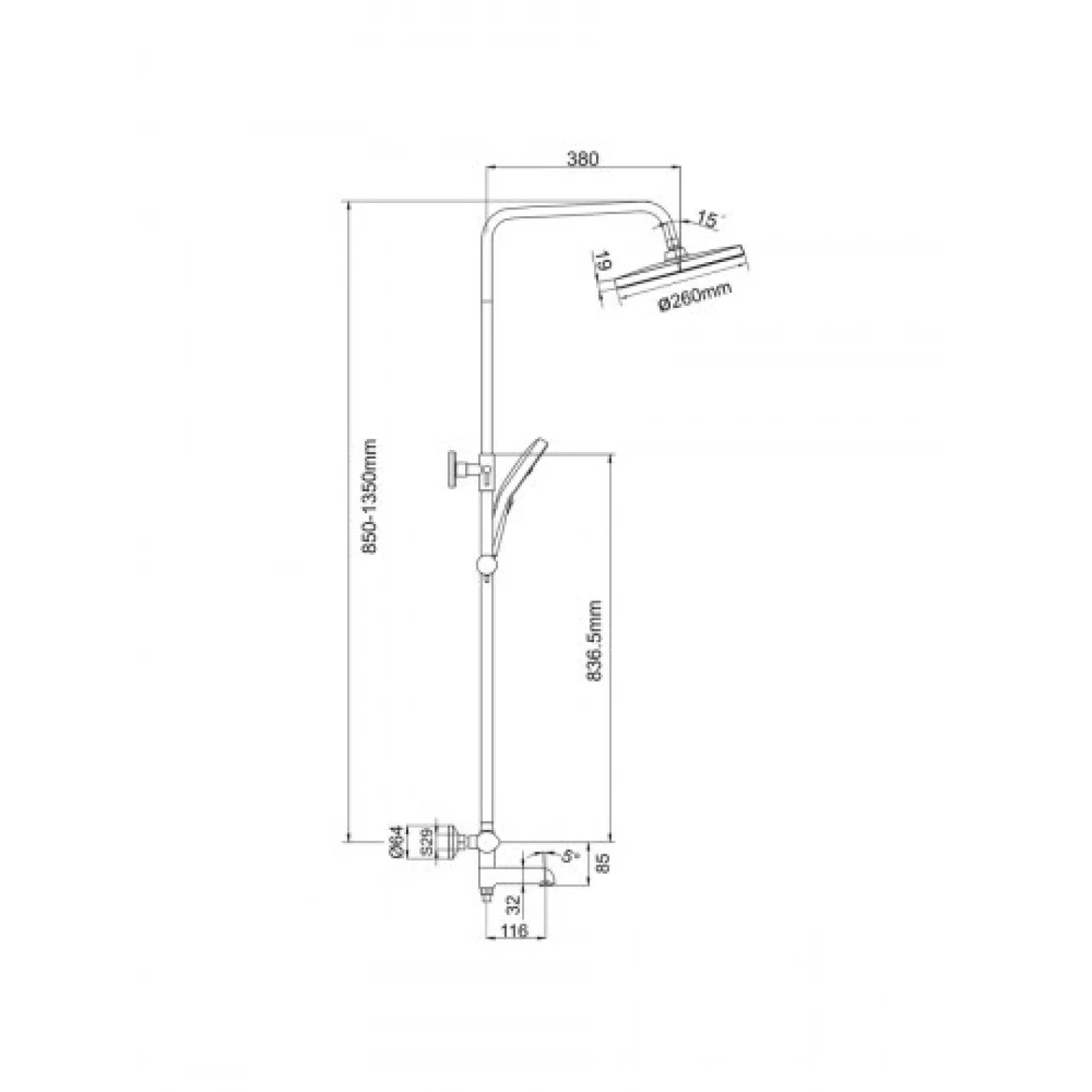 Душевая система Gappo G2403-56 черный/хром - Фото 1