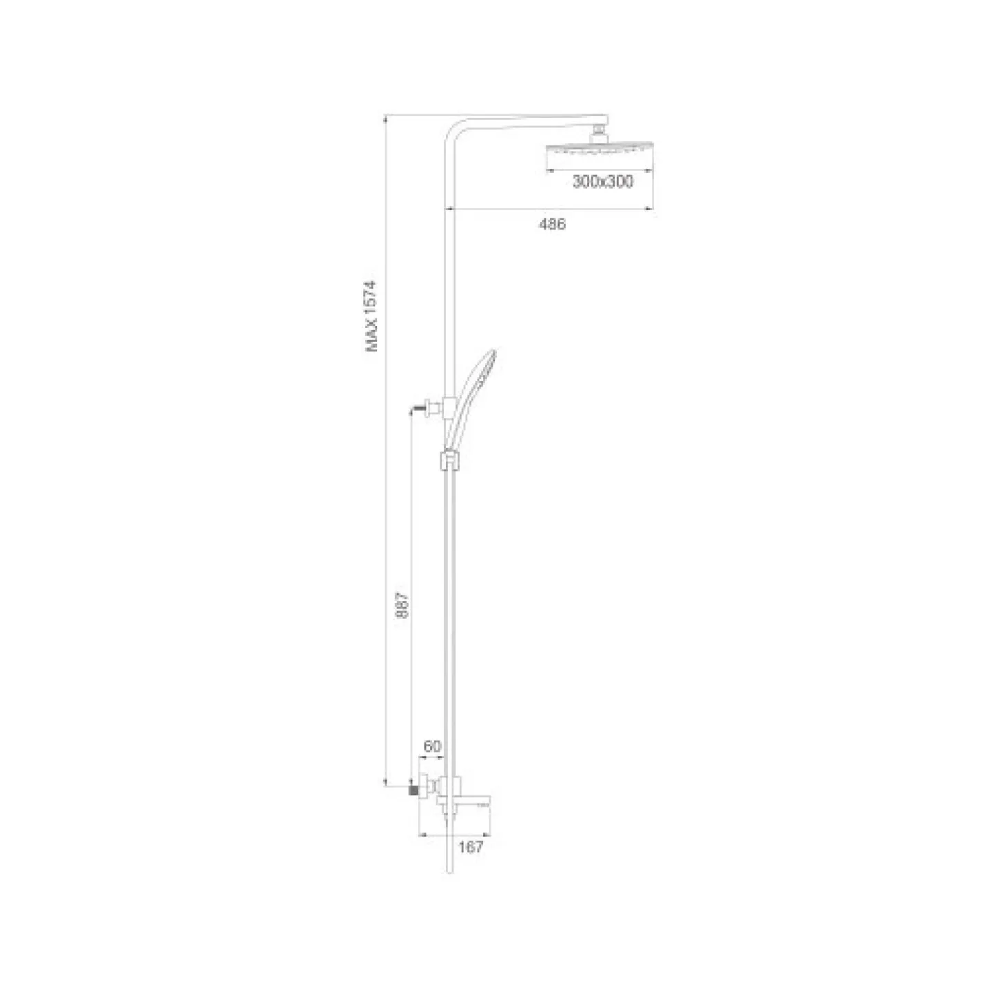 Душова система Gappo G2418-40 з термостатом хром - Фото 1