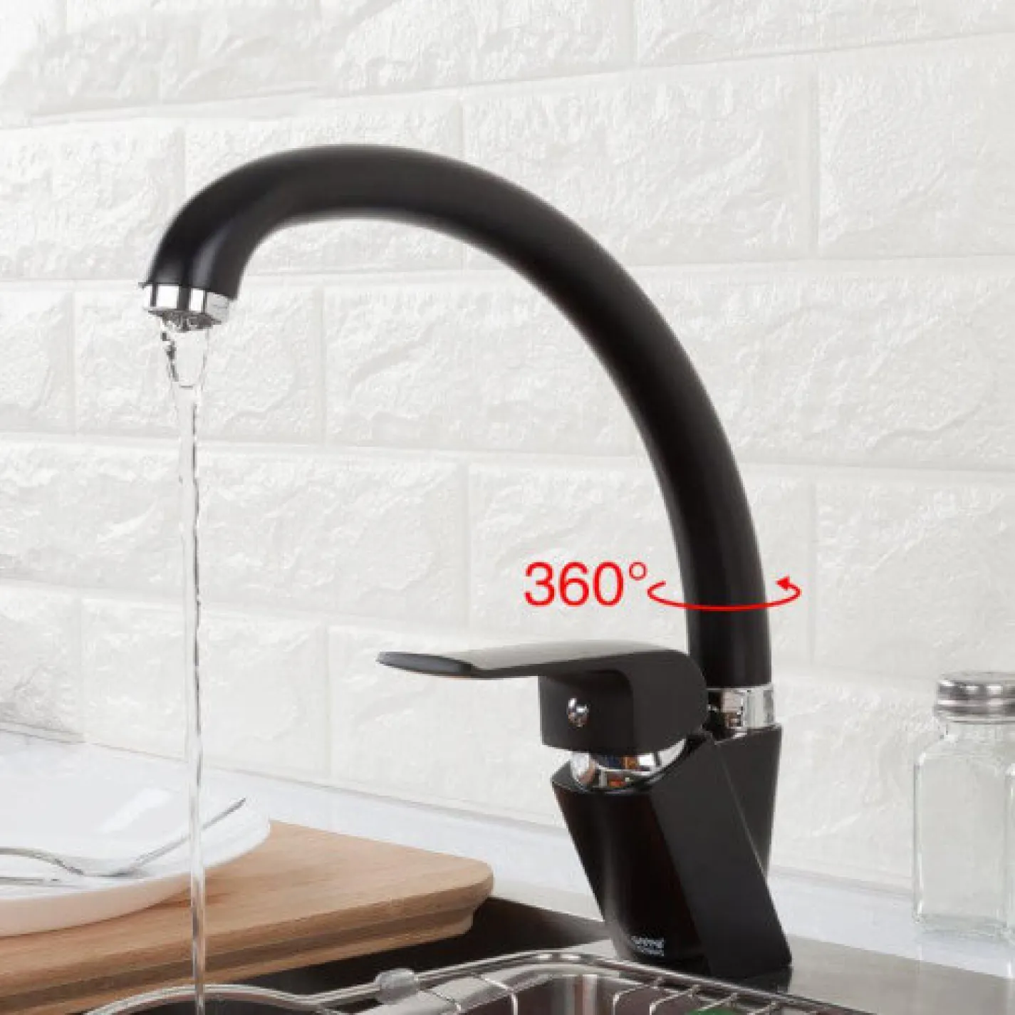Змішувач для кухні Gappo G4150 чорний - Фото 2